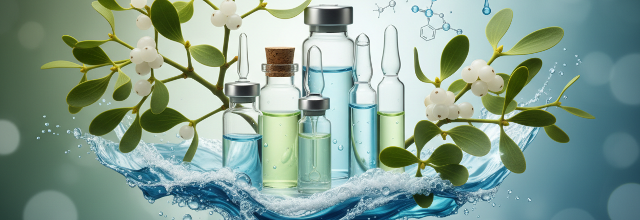 banner erstellen für natürliche Arzneimittel injektionen, Mistel z. B. ameisensäure, aqua marina usw. ohne text