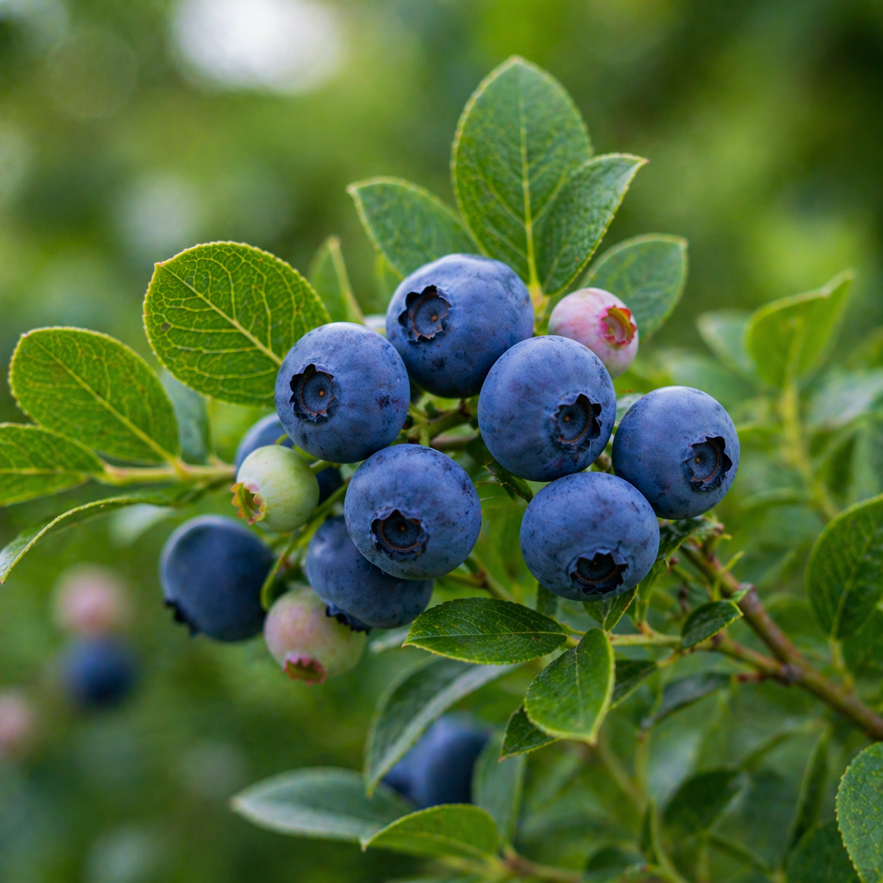 Heidelbeeren am Strauch