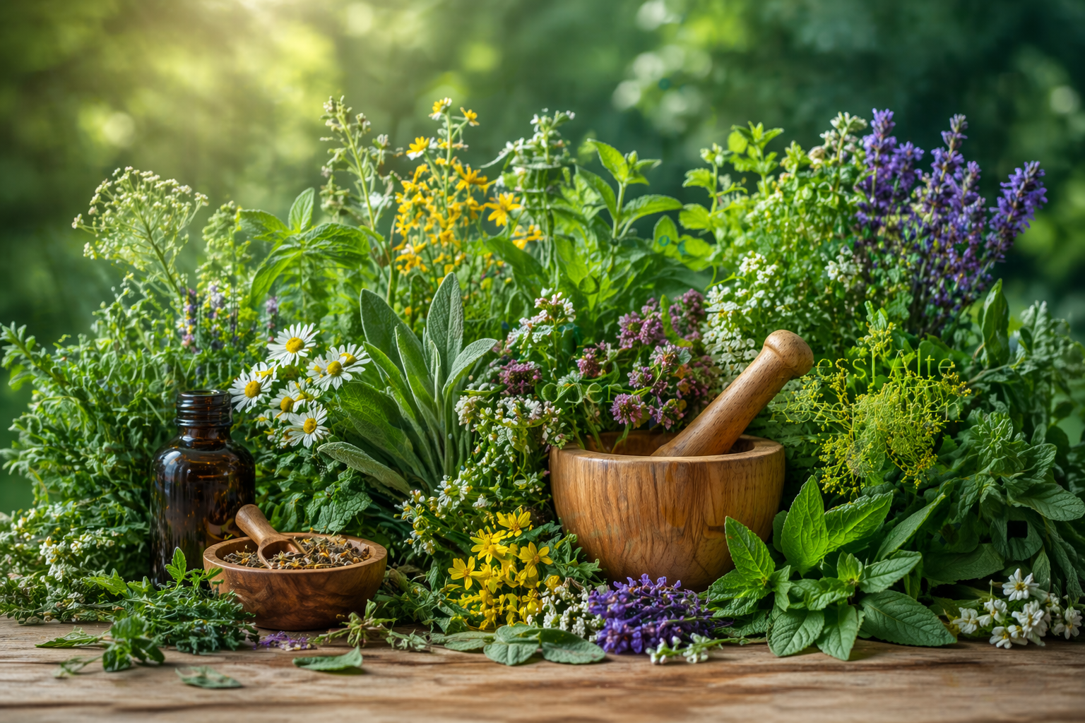 Verschiedene Heilpflanzen der Naturheilkunde