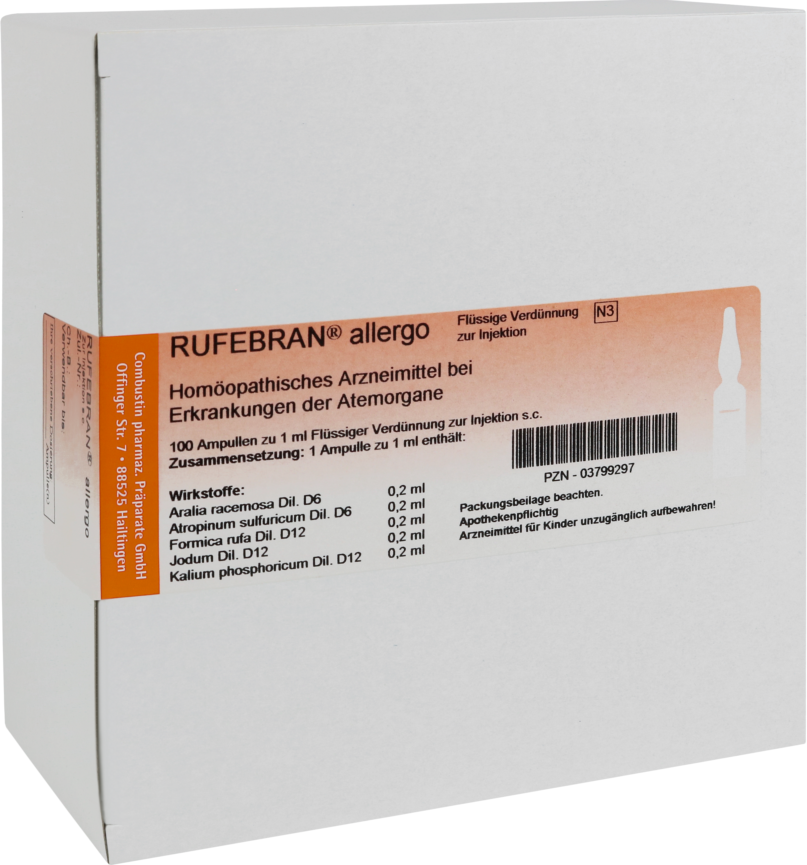 Rufebran allergo,  100 x 1 ml Ampullen