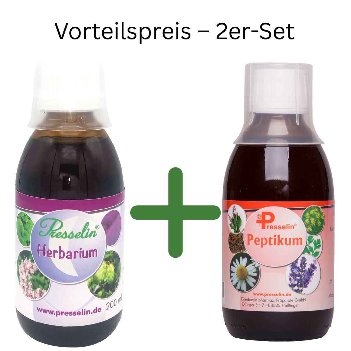 Vorteilspreis: Presselin Herbarium + Presselin Peptikum, jeweils Glasflasche mit 200 ml